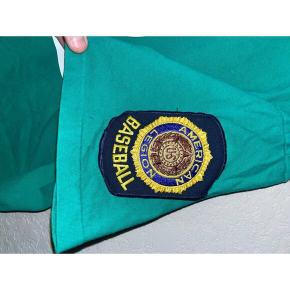 Vintage American Legion Baseball Shirt Reynolds Norman #18 Green Tee 90s L Large - Picture 4 of 9